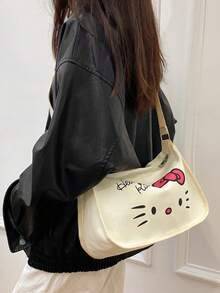SANRIO 印花帆布包 新款多功能斜挎饺子包 时尚通勤单肩包 女士 - 彩色 - 查看 8