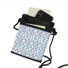 1pc Cute Minimalist Bow Pattern Sanitary Pad/Tampon Pouch, Makeup Bag, Large Capacity Portable Menstrual Pad Organizer - Multicolor - View 2