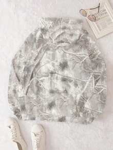 Tween Girls Back To School Bestseller Leaf Print Hoodie Sweatshirt, New Loose Comfortable Casual Fashion Versatile Streetwear,Spring Camouflage Hoodie, Couple Same Style/Basic/Going Out Knit Camo Fleece Lined Keep Warm Zip Up Green Baggy Long Sleeve Sweatshirt,Nature-Inspired Camouflage Print (Tree/Bark/Leaf Motifs),Oversized Hoodie, Relaxed Fit, Adjustable Drawstring Hood,Kangaroo Pocket, Ribbed Cuffs/Hem,Streetwear Vibe, Outdoor-Inspired Aesthetic,Moody Tones (Light Gray) - Màu xám nhạt *Phiên bản mỏng được nâng cấp mới - Xem 3