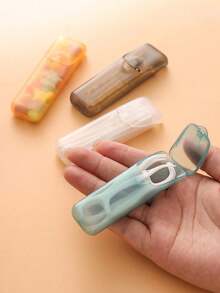 5pcs Portable Toothpick And Dental Floss Storage Box - Leak-Proof Travel Pill Container With Transparent Lid, Compact EDC Holder For Dental Care, Toothpicks, Floss - Durable Plastic Box, Suitable For Travel, Outdoor, Home, Office - Space-Saving Design, Toothpick Rack, Home Organization, Fashionable Style, Secure Seal, Frequent Traveler - Multicolored - View 4