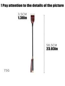 1 件 PU 皮革马鞭，柔软马术鞭，带防滑编织手柄和腕带，马术训练配件 - 彩色 - 查看 14