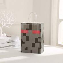 12个装 Minecraft 主题纸袋 | 像素游戏主题礼品袋、派对礼品袋、多用途手提袋，适用于生日、庆典、派对装饰、游戏玩家礼物，也适合日常购物和收纳 - 查看 10