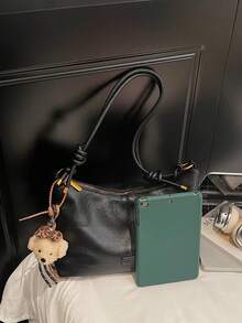 Túi đeo vai hình lưỡi liềm tối giản thời trang, đa năng. - màu đen - Xem 5