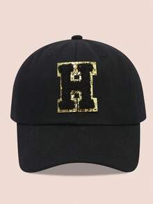 1 buah Topi Baseball Anak-Anak dengan Huruf Hitam, Topi Pelindung Matahari untuk Anak Laki-Laki dan Perempuan, Cocok untuk Aktivitas Luar Ruangan dan Penggunaan Sehari-hari - Label hitam dan emas - topi baseball kain hitam - View 85