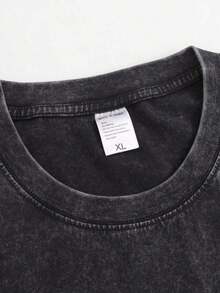 EWH Men's Retro Washed Vintage-Shirt, Y U G I O H! Theme, Retro Anime Style Loose TopDG004Casual Short-Sleeve-Shirts Men And Women - 黑色 - 查看 6