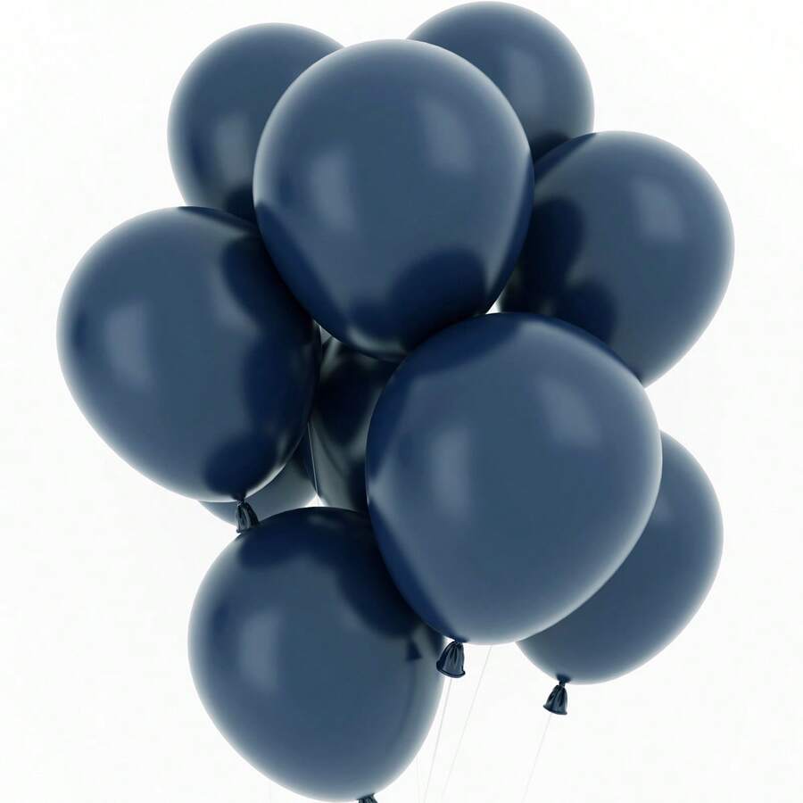 50pcs 12 Inch Navy Blue Party Balloons, Suitable For Birthday Party, Graduation Ceremony, Space Theme Wedding And Other Occasions Decoration - Dark Blue - View 1