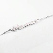 简约不锈钢字母“MAMA”链条手链，适合母亲节、万圣节、圣诞节的珠宝礼品配饰 - 彩色 - 查看 14