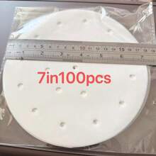 50/100片装不粘圆形蒸笼垫纸，一次性烘焙纸，防油纸，适用于糕点、包子、烘焙、空气炸锅、蒸笼、厨房烹饪，不粘空气炸锅垫，易于清洁，健康烘焙配件 - 白色 - 查看 13