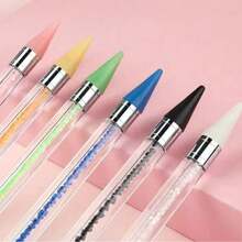多功能美甲工具套装：双头点钻笔、硅胶美甲刷、胶水和水钻拾取器 - 彩色 - 查看 6