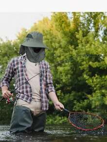 Mũ câu cá chống nắng UPF 50+, unisex, vành rộng, có khẩu trang và khăn che cổ có thể tháo rời. - A - Xem 5