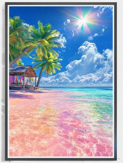 Bộ dụng cụ tranh đính kim cương tự làm dành cho người lớn, tranh phong cảnh, tranh thêu kim cương tròn, trang trí tường nhà, bao gồm vải vẽ dành cho người mới bắt đầu, quà tặng ngày Valentine.