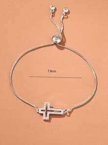1pc Fashion Copper Decor Chain Bracelet Women Daily Decoration - 黃金 - 查看 3
