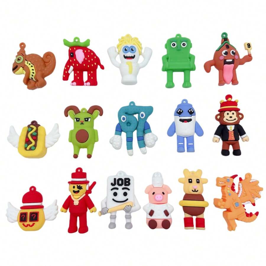 Steal The Brain' Posable Figurine Set, Fun Italian Brain Fungus Fan Toy, Includes Adorable Jobu And Strawberry Elephant Plus 67 Brain Fungus Posable Figurines - Multicolor - View 1