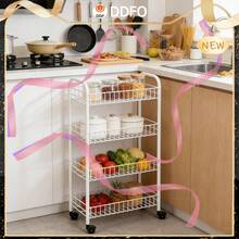 4 Tier Metal Rolling Utility Cart With Casters Storage Shelf Rack With Baskets And Wheels 72cm High From Ddfo - Classic - View 3