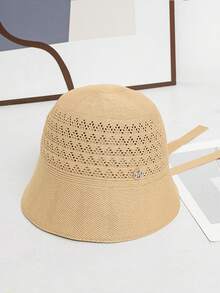 1pc Women's Straw Hat, Polyester Bohemian Style Fashion Outdoor Straw Hat, Suitable For Daily Outdoor Use - Multicolor - View 9