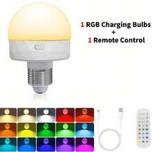 1/2 đèn tường điều khiển từ xa sạc lại được (bao gồm bóng đèn RGB sạc lại được), đèn ngủ, đèn trần, đèn trang trí nhỏ, đèn ban đêm - 15 màu điều chỉnh được, thích hợp cho phòng ngủ, phòng khách, hành lang, phòng tắm, nhà bếp và tủ quần áo, trang trí Giáng sinh cho nhà cửa (1800mAh) - Mô hình có chao đèn - Xem 17