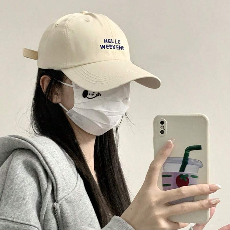 2023 New Spring/Summer Women's Baseball Cap, Versatile, Small Face-Flattering, Letter Embroidery, Curved Brim, Fashion Style - Multicolor - View 1