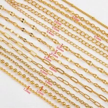 1米不锈钢金色O形十字链，唇链，串珠链，适合DIY项链、手链、珠宝制作 - 1米 - 查看 3