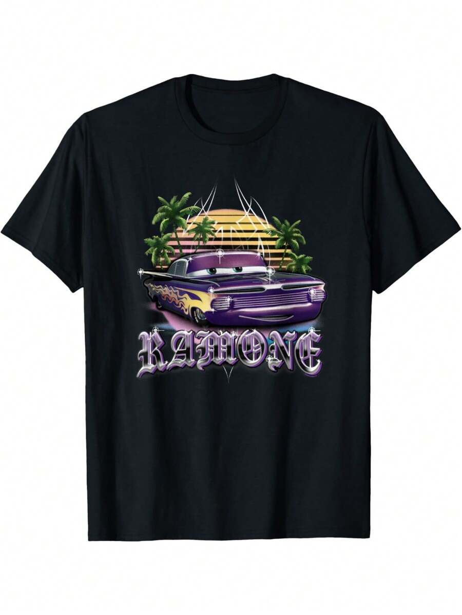 Cars Ramone Airbrush Style Poster T-Shirt - 黑色 - 查看 1