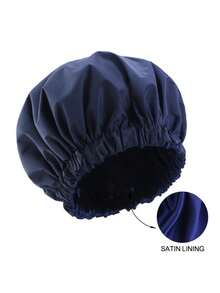 1个可重复使用的防水浴帽，浴帽发网，双层弹性设计，适合所有发型 - 加厚版 - 查看 13