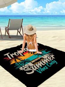 1pc New Outdoor Waterproof Anti-Sand Digital Printed Picnic Mat/Beach Towel, Fashionable And Fresh Pattern, Suitable For Outdoor Camping And Picnics (100g Fabric Weight) - Multicolor - View 7