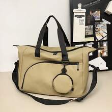 防水尼龙手提包，带可拆卸零钱包，大容量旅行手提包，多口袋设计，多功能女士单肩包，健身通勤手提包 - 彩色 - 查看 7