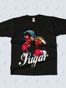 Sugar Ray Leonard Boxing Champion Tee - Black - View 2