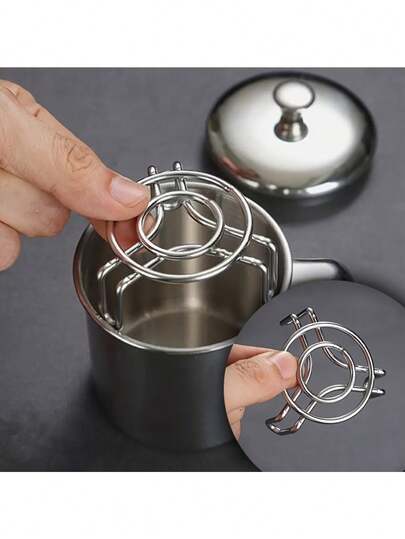Rejilla de acero inoxidable mini de 2 pulgadas, adecuada para ollas saludables y ollas domésticas pequeñas, ideal para cocinar porciones pequeñas al vapor, diseño portátil adecuado para uso en exteriores
