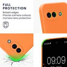 Compatible Case For Pixel 9a - With Raised Edges - Wireless Charging Compatible - Matte Fruity Orange, 42500036 - 橘色 - 查看 2