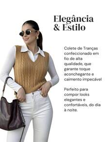 Elegant Women's Vest Blouse - New Release - Beige - View 5