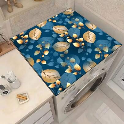 1件装印花花卉图案沥水垫，吸水性强，速干厨房台面垫，防滑沥水垫，适用于咖啡机，橡胶材质，厨房必备，家居用品