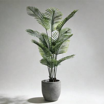 1 pieza Árbol de palma artificial de 180cm con 15 hojas realistas, adecuado para decoración interior del hogar, oficina, lobby de hotel, restaurante, sin mantenimiento, regalo de inauguración de casa, decoración de fiesta festiva