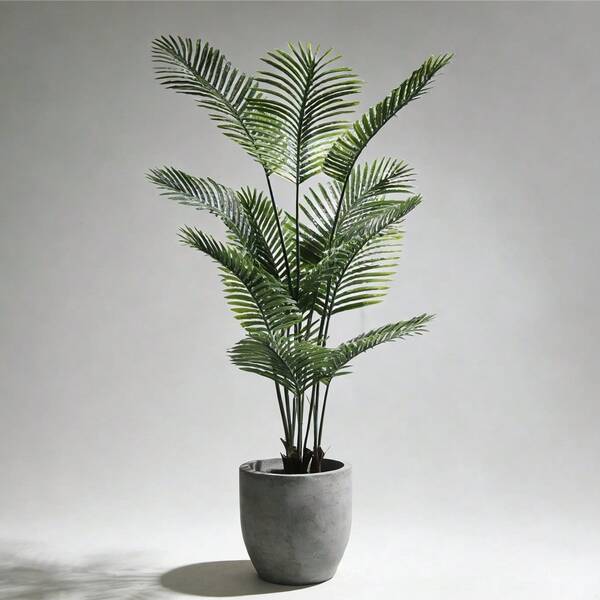 1pc 180cm Artificial Palm Tree With 15 Lifelike Fronds, Suitable For Home, Office, Hotel Lobby, Restaurant Indoor Decor, Maintenance-Free, Housewarming Gift, Holiday Party Decoration