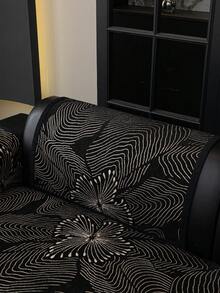 1pc Chenille Breathable Sofa Cushion, Luxury Minimalist Sofa Cover, Dust-Proof Anti-Slip Anti-Scratch, Protect Sofa, Fade-Resistant, Suitable For Bedroom Living Room Study, All Seasons - Black - View 8