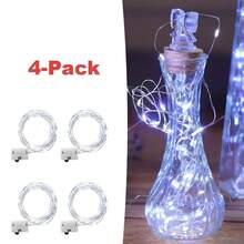 Dây đèn LED cổ tích 12/8/4/2 chạy bằng pin, dài 6,5 feet/20 đèn LED, dây bạc hình đom đóm, sao và mặt trăng, ba chế độ chiếu sáng, thích hợp để tự làm lọ thủy tinh, phòng ngủ, tiệc tùng, đám cưới, Giáng sinh (Màu trắng) - ánh sáng trắng - Xem 14