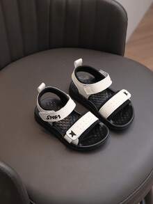 1 Pair Summer Open Toe Beach Sandals, Fashionable Non-Slip Versatile Toddler Shoes, Suitable For 1-3-8 Years Old Kids Daily Wear & School Activities - White - View 5