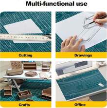 A5 Cutting Mat, Self Healing Sewing Mat, Craft Mat Double Sided 3-Ply Craft Cutting Board For Sewing Crafts Leather Fabric Scrapbooking Project Art Supplies, 8.6u201c X 5.9u201d, Black - MàuA - Xem 5