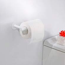 白色/黑色自粘式卫生纸架，无需打孔壁挂式安装，适用于厨房、浴室、卫生间 - 多色 - 查看 7
