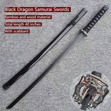 1把黑龙白龙武士刀，木质道具，动漫工艺品，武器道具，节日装饰，完美的生日/节日/万圣节/圣诞节礼物，装饰品 - 彩色 - 查看 6