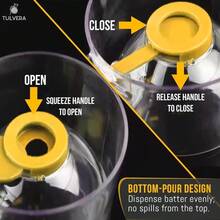 Pancake Batter Dispenser 5 - Cup Mix Pourer Pancakes, Waffles, Crepes, Muffins, Cupcakes Squeeze Handle, Pitcher, Durable Drip - Design Baking Accessories (Yellow) - 查看 6