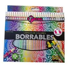 Colores Tryme Borrables 50 Piezas Ideal Para Escuela - Cuadrado - Ver 2