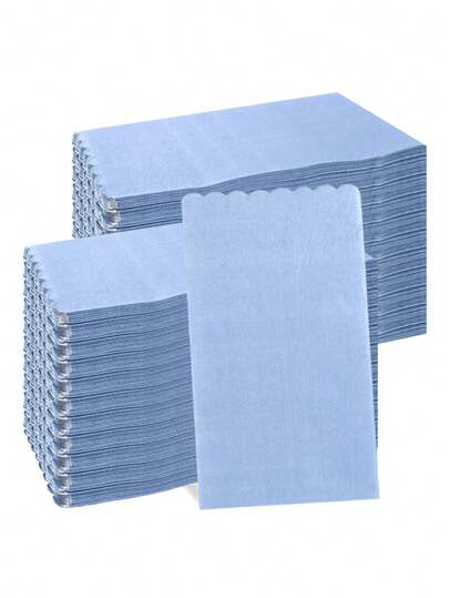 20pcs/Set, 40pcs/Set, 60pcs/Set, 80pcs/Set, 100pcs/Set, 200pcs/Set Hazy Blue Wavy Floral Thickened Soft Party Napkins, 2-Ply Soft Paper Napkins, Unfolded Size 39cm X 33cm, Suitable For: Wedding, Tea Party, Birthday Party Decoration, Party Decoration, Party Supplies, Holiday Decoration, Holiday Supplies
