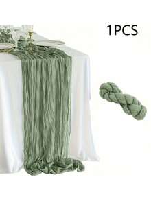 6er Pack leicht grüner Käse Tischläufer 10ft Gaze Käsetuch Tischläufer 35x120cm Krepp Stoff für Weihnachtsparty, Dekorative Dusche, Sommerhochzeit, Bankett, Heim-Dekoration - Olivgrün - Übersicht 16