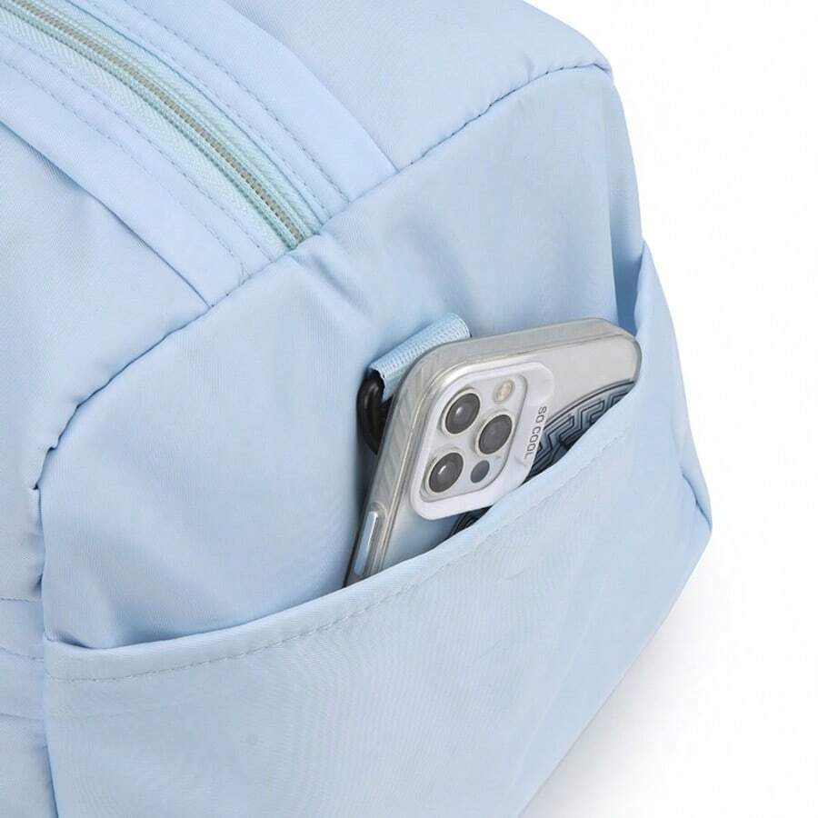 防水尼龙旅行包，大容量周末旅行包，多口袋设计，干湿分离健身手提包，轻便过夜包，男女通用 - 彩色 - 查看 1