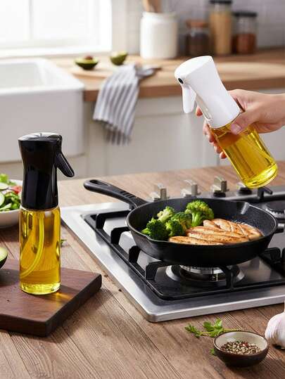 1/2pcs Spray Oil Bottle, Multi-Functional Pump Spray Oil Bottle, Suitable For Barbecue, Outdoor Camping, Portable