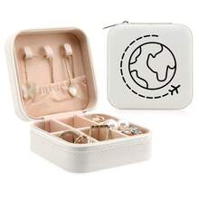 1个旅行地图首饰盒，便携式拉链首饰收纳盒，耳环盒，项链盒，首饰盒，首饰盒收纳盒，白色首饰盒 - 地圖 - 查看 11