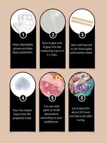 DIY Transparent Epoxy Resin AB Kit, Handmade Jewelry Odorless Quick-Drying Glue, Curing Crystal Resin Glue - Multicolor - View 7