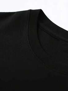 Hell Star Paradise Skull Flame Distressed Oversized Graphic Tee Men's Short Sleeve Pure Cotton T-Shirt Loose Fit, Y2K Streetwear Vintage Casual Punk Gothic Aesthetic Baggy 100% Cotton Pullover Gift - 黑色 - 查看 2