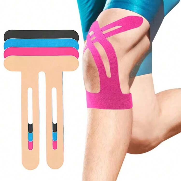 10pcs Kinesiology Tape For Knees, Elastic Patches Breathable Precut Knee Athletic Tape, Breathable Knee Tape, Athletic Tape Provide Support & Stability For Running - 10pcs - View 4