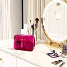 Neon Pouch Small, Makeup Bag, 7"X2.3"X4.7" Size TSA Approved Toiletry Bag, Clear Travel Bags For Toiletries, Clear Cosmetic Bag For Women And Men Small (Transparent (Black Bone)) - 黃色 - 查看 6